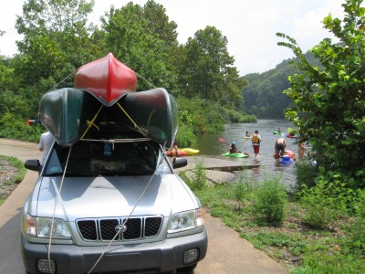 001 3 canoes on car - Remmel dam.JPG